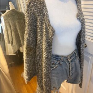 Three Dots Heathered Gray Cardigan